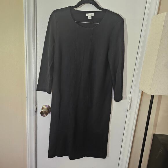 J.Jill Ponte Shift Dress with Pockets Size XS Minimalist Career Neutral Basic - Picture 2 of 6